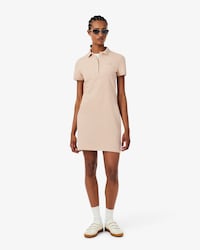 Vestido polo de corte ajustado de minipiqu&eacute; el&aacute;stico