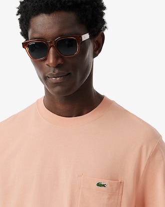 Camiseta de algodón con bolsillo en el pecho