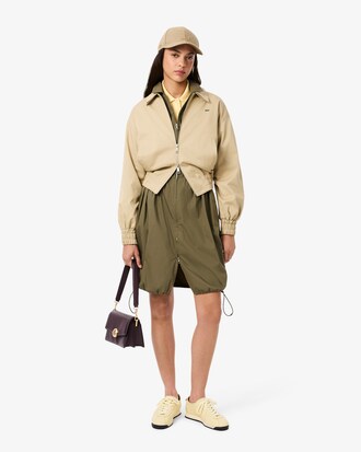 Vestido camisero con cremallera frontal de algodón oversized