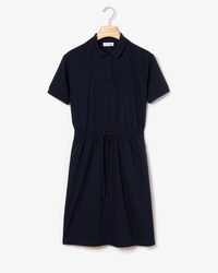 Vestido polo de mujer en gabardina fluida con cinturilla el&aacute;stica