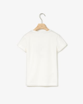 Conjunto de niña con camiseta en algodón estampado con un divertido cocodrilo