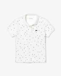 Polo de niña Lacoste en piqué de algodón de lunares de colores