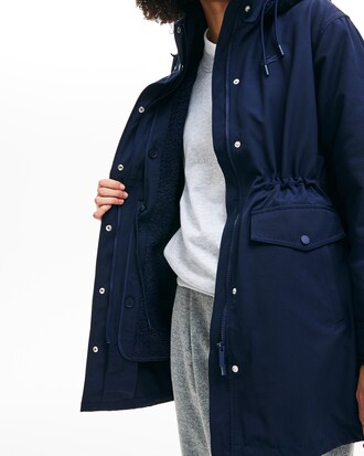 Parka de mujer tres en uno en algodón con chaqueta acolchada desmontable y capucha