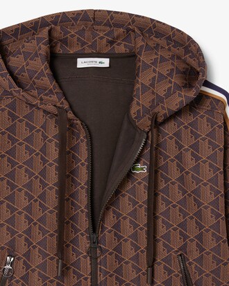 Sudadera con capucha de jacquard con monograma