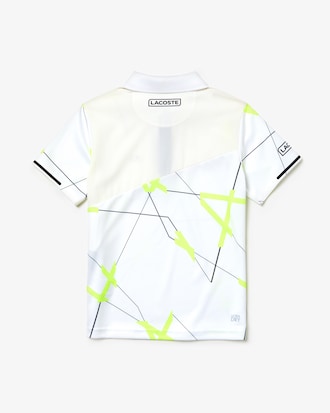 Polo de ni&ntilde;o Lacoste SPORT Tennis en piqu&eacute; transpirable con estampado geom&eacute;trico