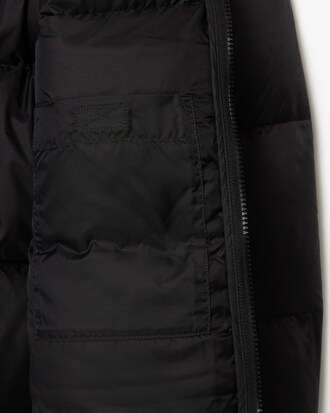 Chaqueta acolchada corta con capucha hidrófuga