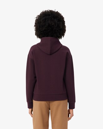Sudadera con capucha de piqu&eacute; con cremallera