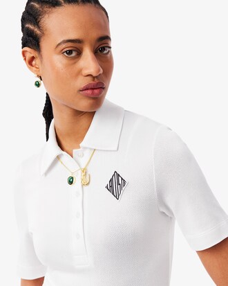 Polo de piqué satinado de corte ajustado Runway
