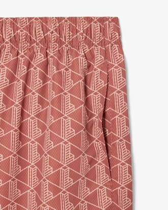 Short de baño de largo medio con estampado de monograma