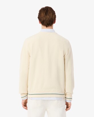 Chaqueta de punto de algodón de rayas finas corte holgado
