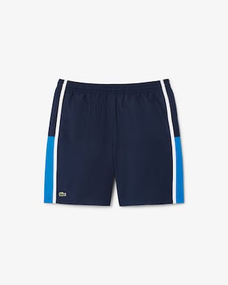 Pantalón corto de tenis ligero de rayas con bloques de color