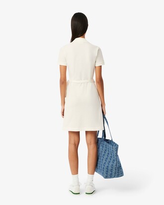 Vestido cruzado de minipiqué elástico