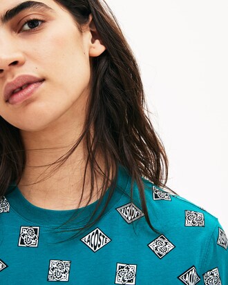 Camiseta unisex Lacoste LIVE en algodón con estampado de cashmere y cuello redondo