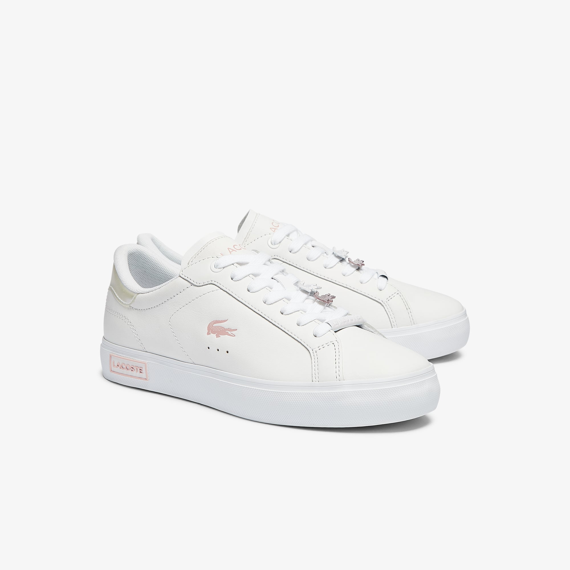 Zapatillas de mujer Powercourt de piel con detalles iridiscentes | LACOSTE