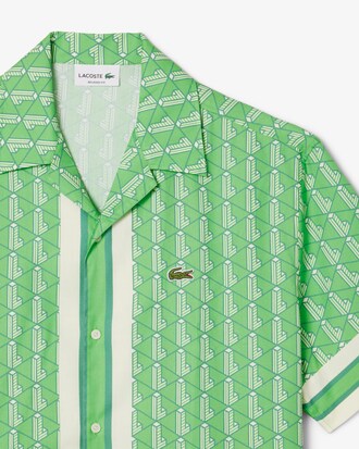 Camisa con monograma de corte recto