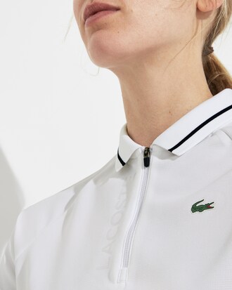 Polo de mujer Lacoste SPORT Golf en tejido t&eacute;cnico con paneles de malla y cuello de cremallera