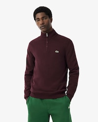 Jersey de cuello alto de algod&oacute;n con cremallera