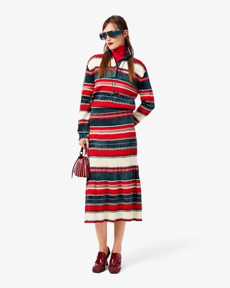 Maxi vestido con cuello polo de rayas Runway