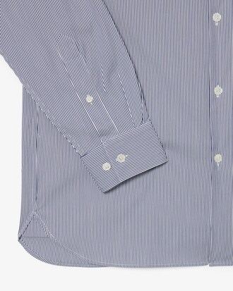 Camisa de corte ajustado de popel&iacute;n el&aacute;stico de rayas