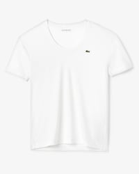 Camiseta Con Cuello En U De Punto Fluido Liso Tenis Lacoste SPORT