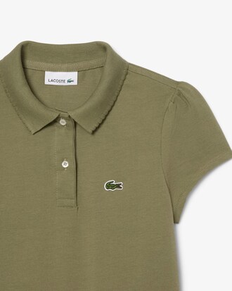 Polo de minipiqué con cuello festoneado