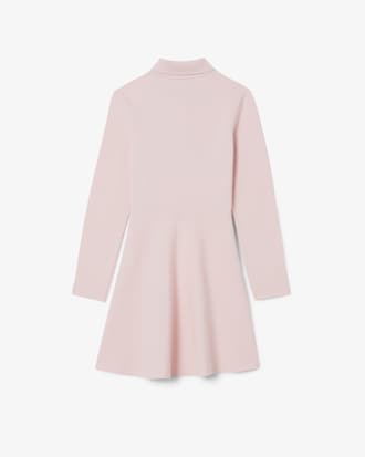 Vestido polo de manga larga de piqu&eacute; el&aacute;stico