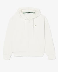 Sudadera con capucha de piqué con cremallera