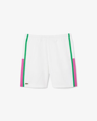 Pantalón corto de tenis ligero de rayas con bloques de color