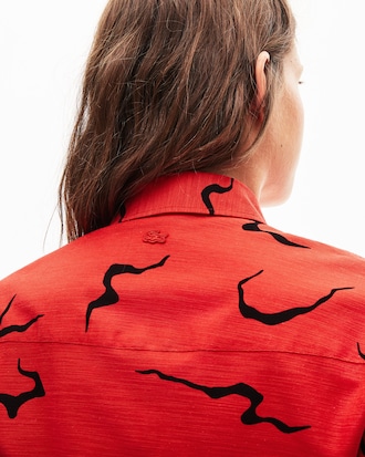 Vestido camisero de mujer Lacoste LIVE en lona con estampado de camuflaje