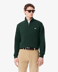 Jersey de cuello alto de lana cardada con cremallera