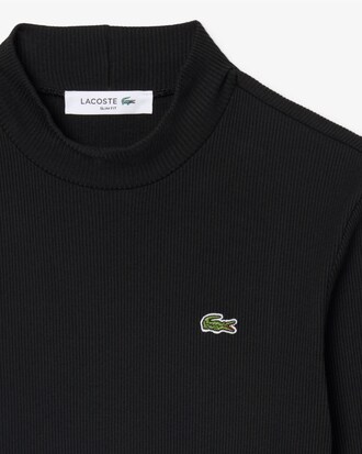 Camiseta de manga larga y cuello alto de corte ajustado