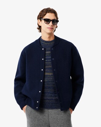 Chaqueta tipo bomber de punto jersey de lana merino