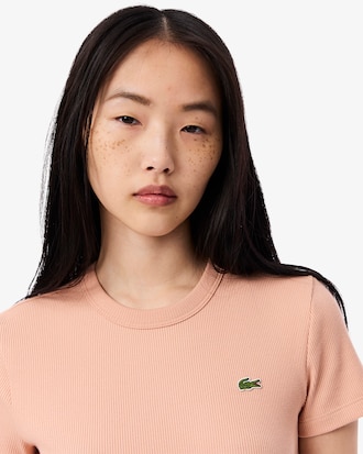 Camiseta de canalé de algodón de corte ajustado