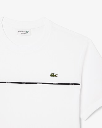 Camiseta de punto jersey de algodón con ribete de Lacoste