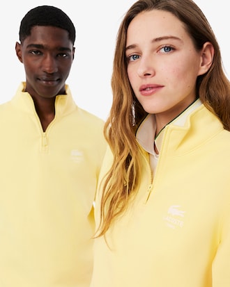 Sudadera estampada con cuello alto y cremallera