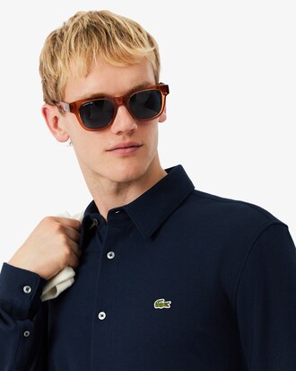 Camisa de piqu&eacute; de algod&oacute;n de corte ajustado