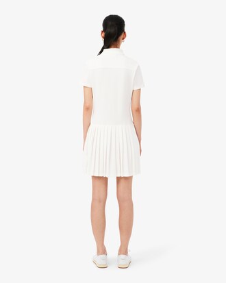 Vestido polo plisado de piqu&eacute; el&aacute;stico