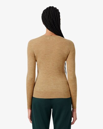Chaqueta de punto de lana merina en punto de canal&eacute;