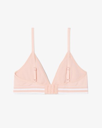 Bralette triangular de canal&eacute; de algod&oacute;n