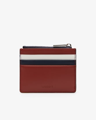 Tarjetero Fitzgerald piel color block cremallera