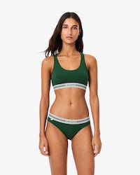 Bralette de algodón elástico con cinta en contraste