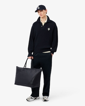 Bolsa de fin de semana Club Lacoste de piel granulada