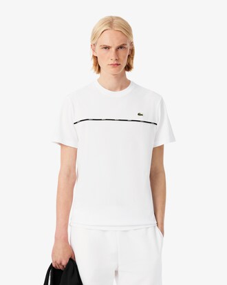 Camiseta de punto jersey de algodón con ribete de Lacoste