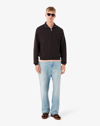 Sudadera de felpa gruesa con cremallera en el cuello