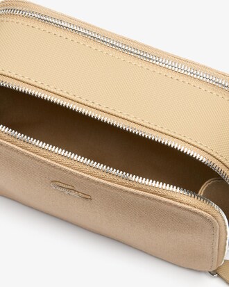 Women's Daily Classic Bi-Material Double Zip Shoulder Bag