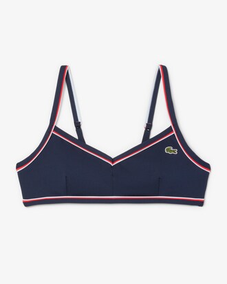 Top de bikini con ribetes en contraste
