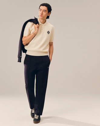 Jersey de cuello polo con insignia en contraste de fabricaci&oacute;n francesa