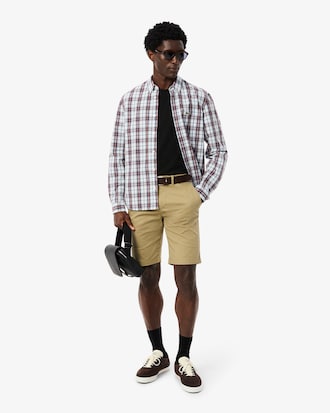 Camisa de corte regular de popel&iacute;n con cuadros escoceses