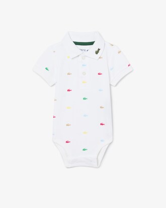 Body de beb&eacute; de piqu&eacute; con cocodrilo
