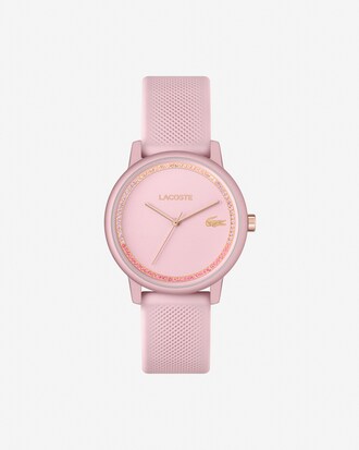 Reloj Lacoste.12.12 Go de silicona color rojizo con tres manecillas